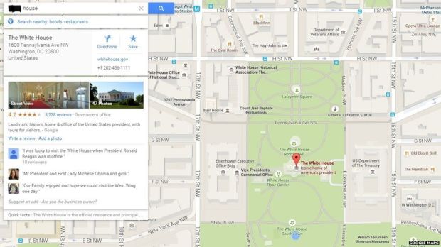 Search for "house" on Google takes you to White House